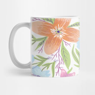 Pink and Orange Floral Pattern Mug